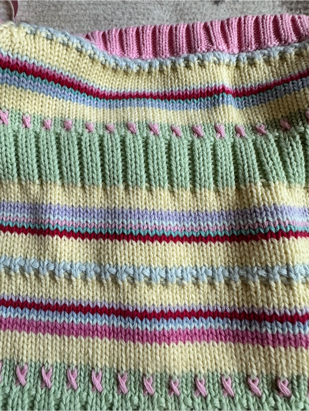 Ralph Lauren Pastel Striped Knit Tank Top - Pink, Yellow & Green - Picture 4 of 4